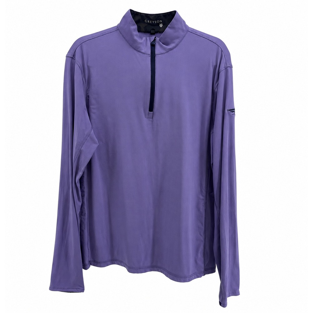 Greyson Golf Quarter Zip Men Medium Purple Performance Pullover